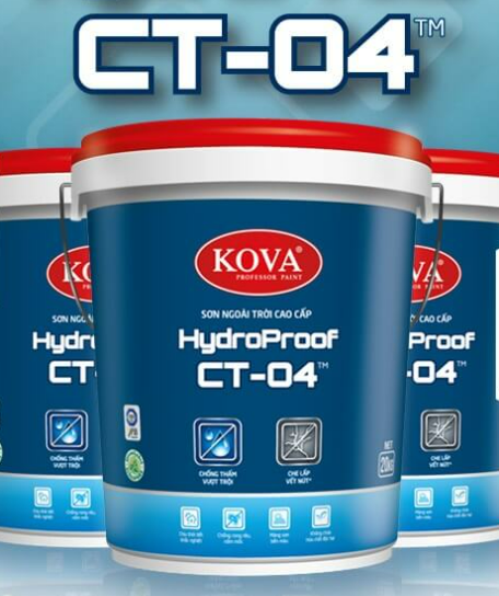  20K - Sơn ngoại thất chống thấm cao cấp KOVA HydroProof CT-04 (Bóng)
